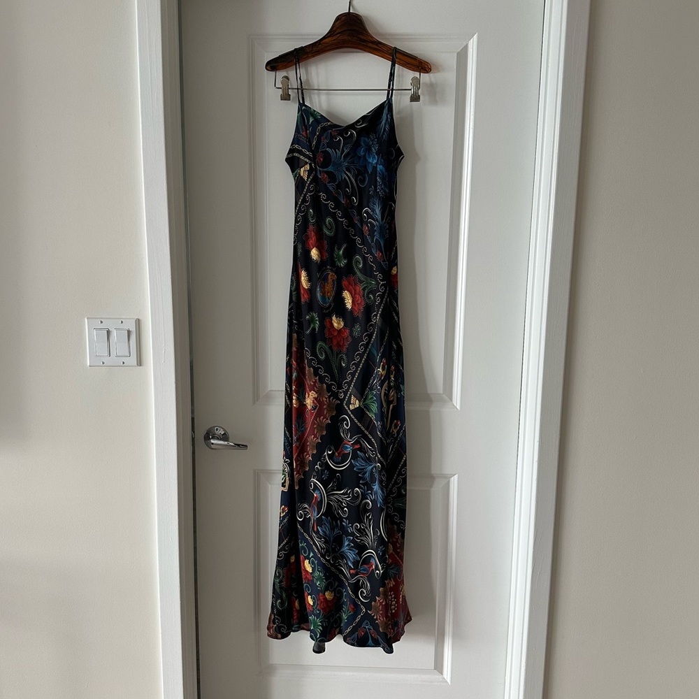 Farm Rio Black Mixed Arabesque Scarves Sleeveless Maxi Dress - Picture 4 of 9